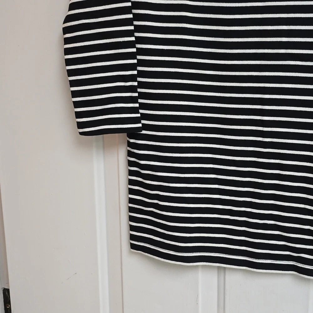 Balmain Black and White Striped Dress